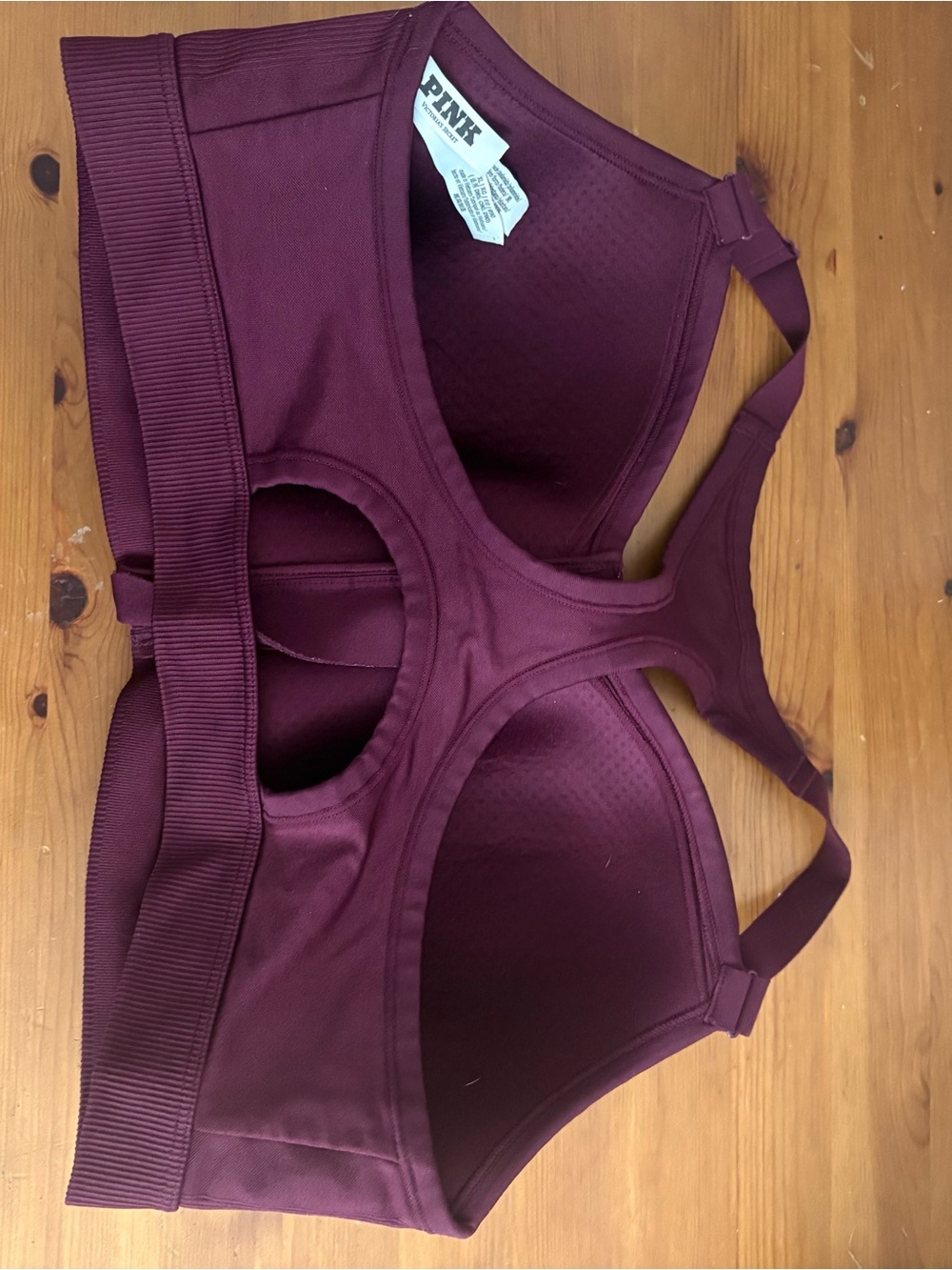 Victoria's Secret PINK zip up sports bra in Burgundy - Picture 5 of 5